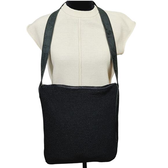 The Sak Handbags - The SAK Black Crochet Knit Boho Shoulder Handbag Hippie PRE-OWNED